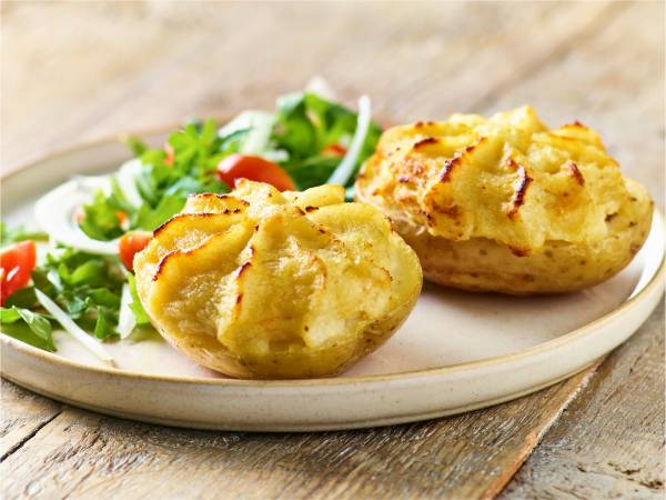 Cheese & Onion Filled Potato Halves