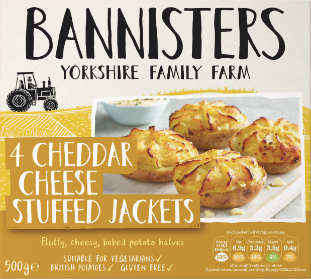 4 Cheddar Cheese Stuffed Jackets 500g