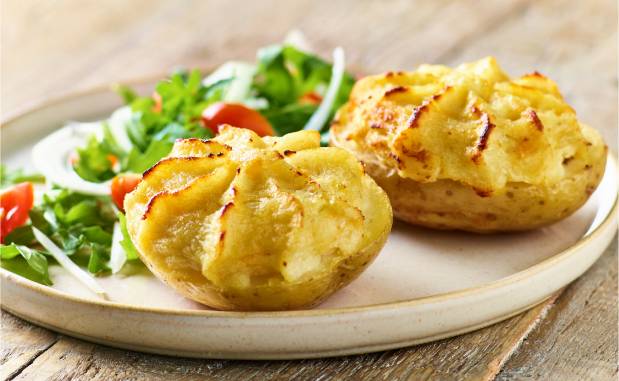 Cheese & Onion Filled Potato Halves