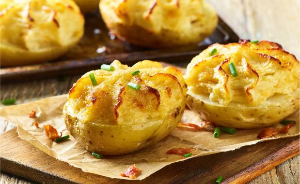 Cheese & Bacon Filled Potato Halves